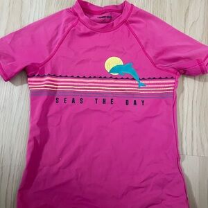 Lands' End Vibrant Pink Swim top
